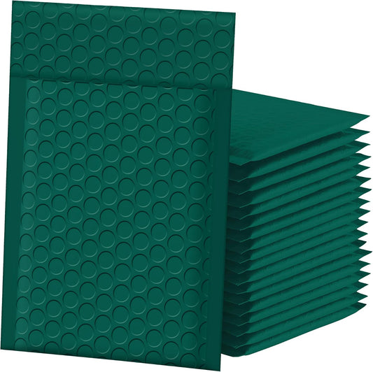 Bubble Mailers 4x8 Inch 50pc Ultramarine Green Shipping Bags, Chic Packaging Bags For Small Business, Colored V1258-DP02-B-2038