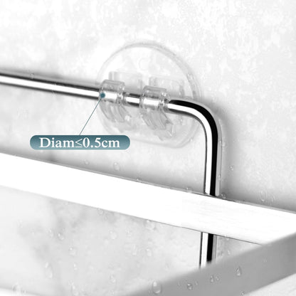 2 Pack Transparent Shower Caddy Adhesive for Replacement, No Drilling , Soap Holder, Bathroom Storage Shelves V1258-DP02-B-2045