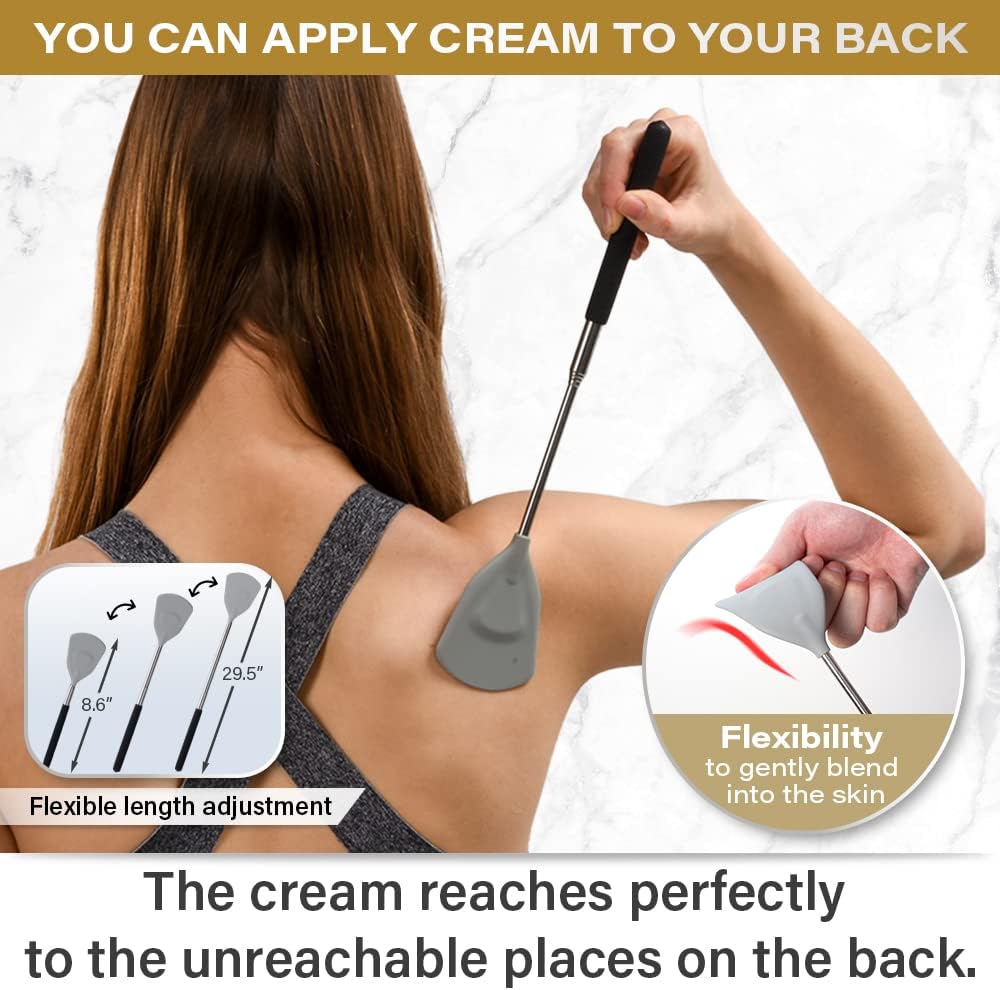 Cream Applicator for Back Telescopic Stick for Lotion Ointment Body Oil Medicine feet V1258-DP02-B-2046