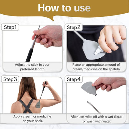Cream Applicator for Back Telescopic Stick for Lotion Ointment Body Oil Medicine feet V1258-DP02-B-2046