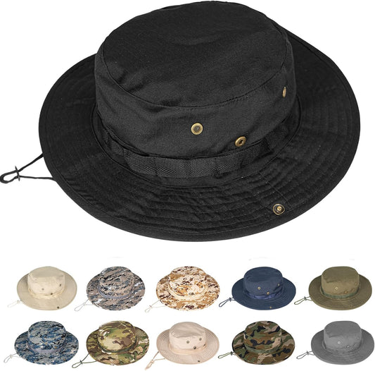 Sun Hats for Men Women Boonie Hat UPF 50+ Bucket Hat Wide Brim UV Protection Fishing Hiking Safari Outdoor V1258-DP02-B-2048