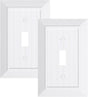 2-Pack Classic Beadboard Single Toggle Light Switch Cover Plate, Unbreakable Polycarbonate Decorative Switch V1258-DP02-B-2049