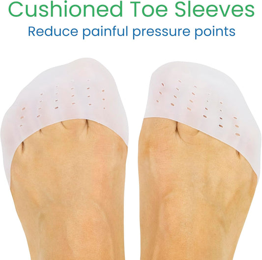 Toe Protectors for Women & Men (4 Pcs) - Silicone Sleeve Covers for Feet - Foot Gel Caps for Pain Relief, V1258-DP02-B-2054