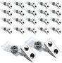 DE 100Pcs Metal Badge Clips with Clear PCV Straps,ID Strap Clip Adapter ID Badge Clips V1258-DP02-B-2060