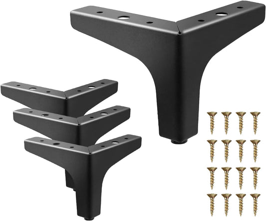 Furniture Legs Metal Feet: Cabinet Legs 4 Inch Triangle Feet Replacement Dresser Legs Set of 4 V1258-DP02-B-2063