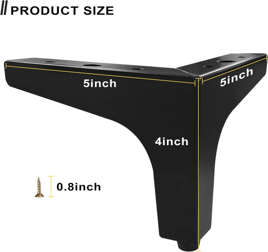 Furniture Legs Metal Feet: Cabinet Legs 4 Inch Triangle Feet Replacement Dresser Legs Set of 4 V1258-DP02-B-2063