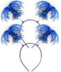 2 Pack Blue Ponytail Headband Feathers Head Bopper Party Accessory for Costume Party School Festivals V1258-DP02-B-2064