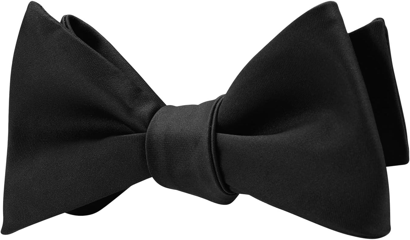 Mens Solid Bowtie Woven Self Tie Bow Ties Tuxedo & Wedding Bowties V1258-DP02-B-2071