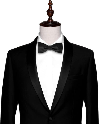 Mens Solid Bowtie Woven Self Tie Bow Ties Tuxedo & Wedding Bowties V1258-DP02-B-2071