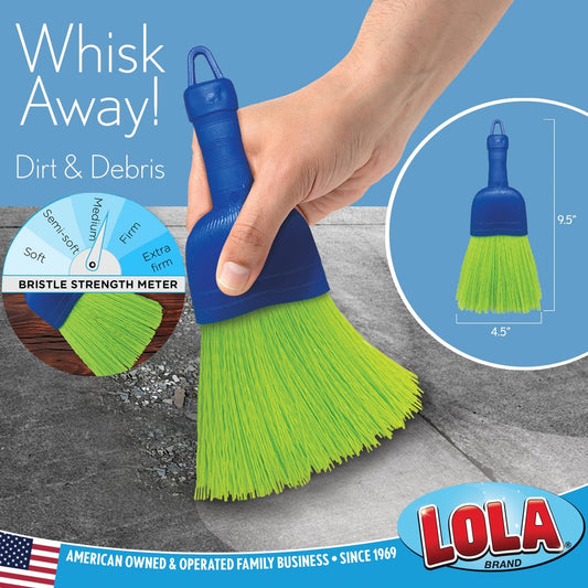 Whisk Broom, Hand Brush, Durable Bristles, Whisks Away Dirt & Debris, Compact, Hang Hole for Easy Storage, V1258-DP02-B-2072