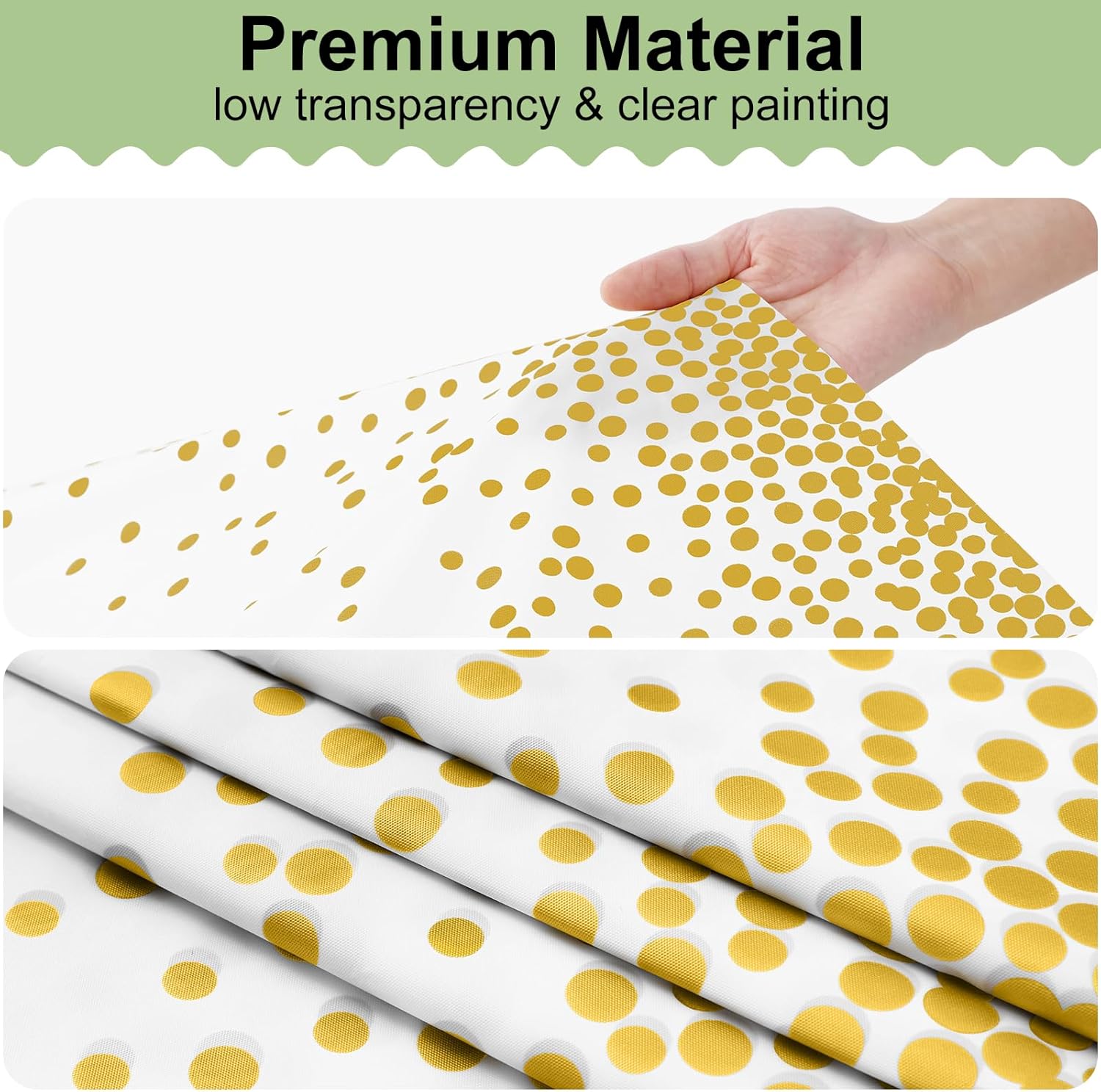 3 Packs Dot Disposable Table Cloth, 54 x 108 Inch Waterproof Plastic Tablecloth, Rectangle Gold Dots in White V1258-DP02-B-2074