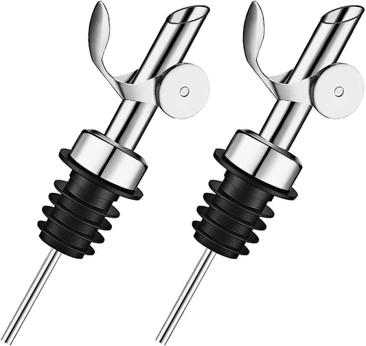 2 Pack Liquor Pour Spout, Auto Flip Olive Oil Dispenser Spout, Pour Spout for Liquor Bottles, Olive Oil V1258-DP02-B-2075