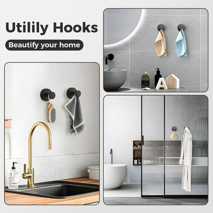 Shower Hooks for Inside Shower,Suction Cup Hooks for Glass Window,Removable Towel Hooks for Bathrooms,2 V1258-DP02-B-2081