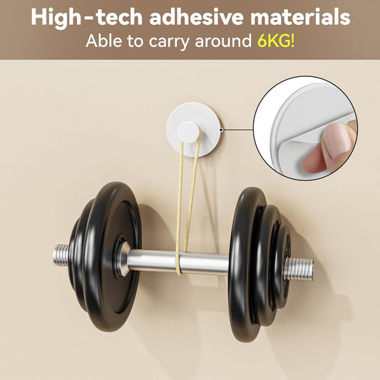 White Adhesive Wall Hook for Coat and Towel: Extra Sticky 12 LB (Max), Stainless Coat Rack Door Holder V1258-DP02-B-2082
