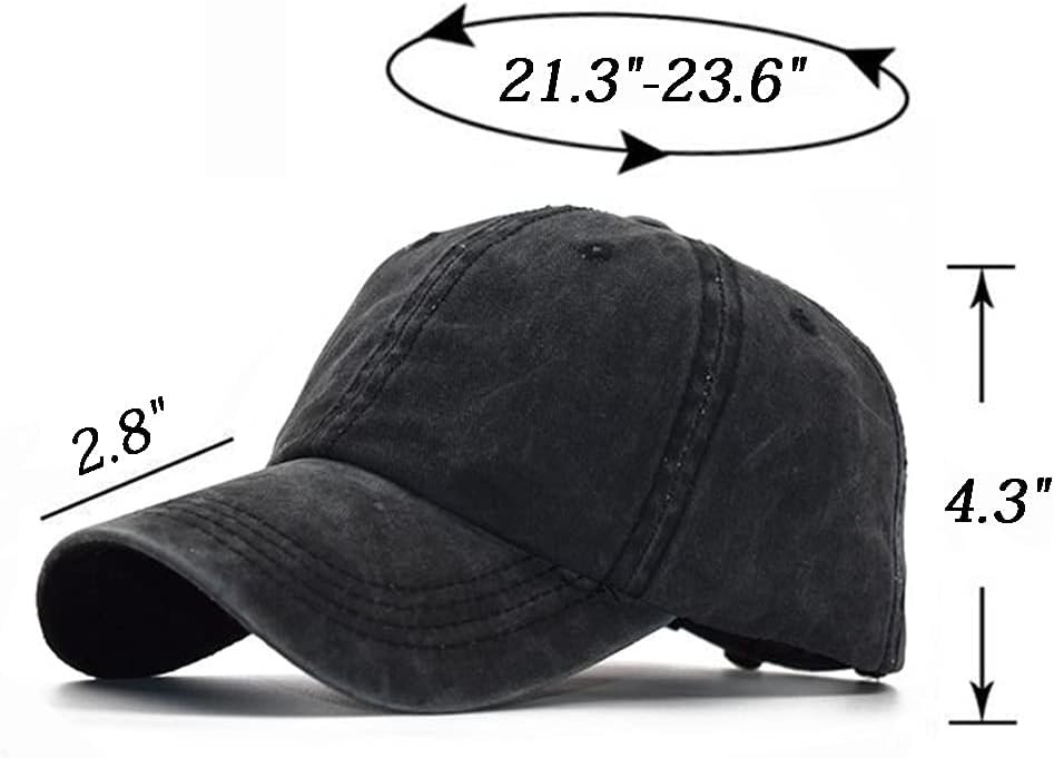 Ponytail Baseball Hat Distressed Retro Washed Womens Twill V1258-DP02-B-2091