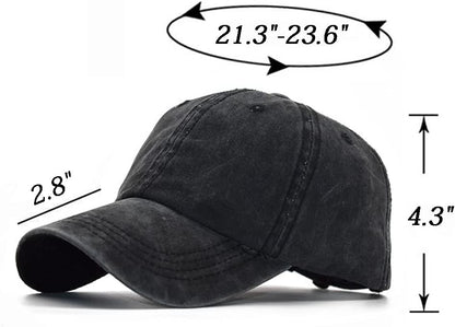 Ponytail Baseball Hat Distressed Retro Washed Womens Twill V1258-DP02-B-2091