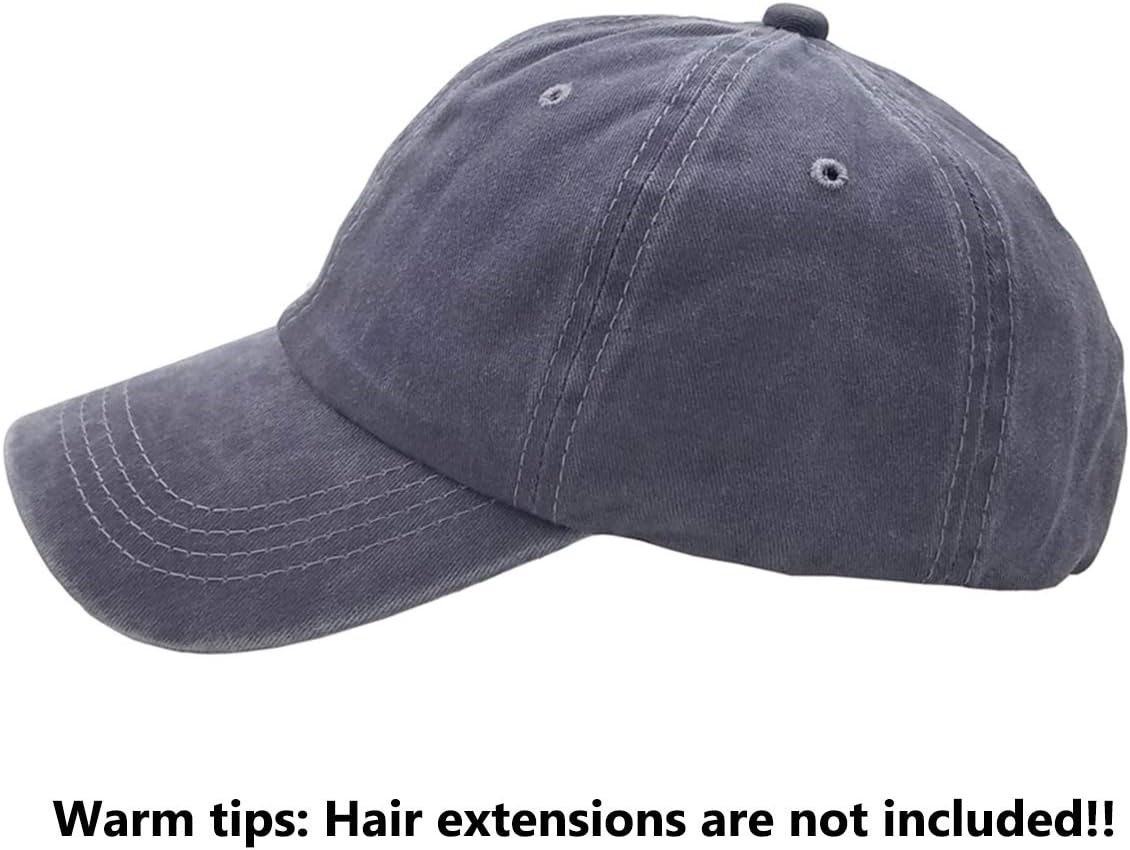 Ponytail Baseball Hat Distressed Retro Washed Womens Twill V1258-DP02-B-2092