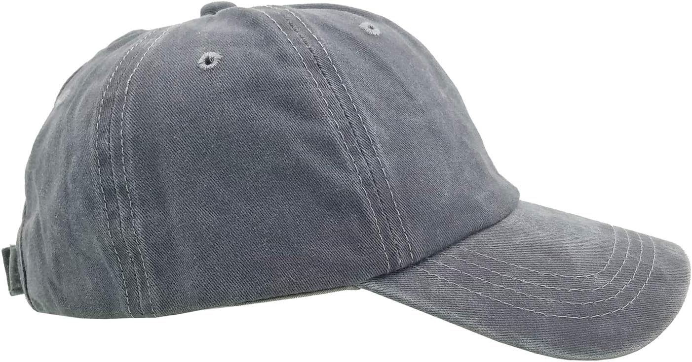 Ponytail Baseball Hat Distressed Retro Washed Womens Twill V1258-DP02-B-2092