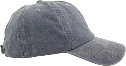 Ponytail Baseball Hat Distressed Retro Washed Womens Twill V1258-DP02-B-2092
