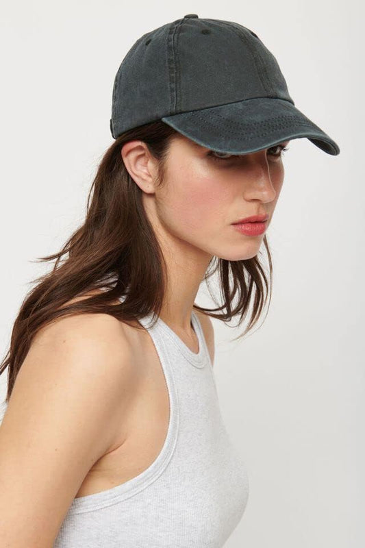 Ponytail Baseball Hat Distressed Retro Washed Womens Twill V1258-DP02-B-2093