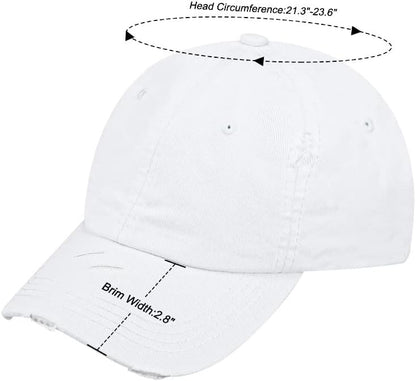 Ponytail Baseball Hat Distressed Retro Washed Womens Twill V1258-DP02-B-2094
