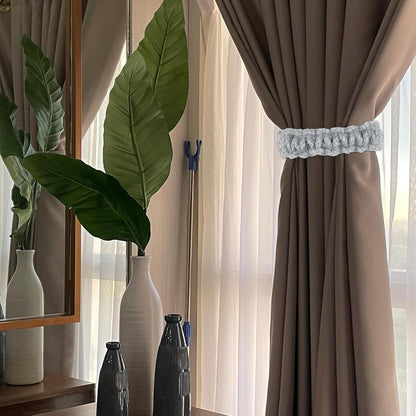 4 Pack Braided Curtain Tiebacks Boho Elegant Rustic Curtain Holdbacks Tie Backs Holders Set Simple Light V1258-DP02-B-2099
