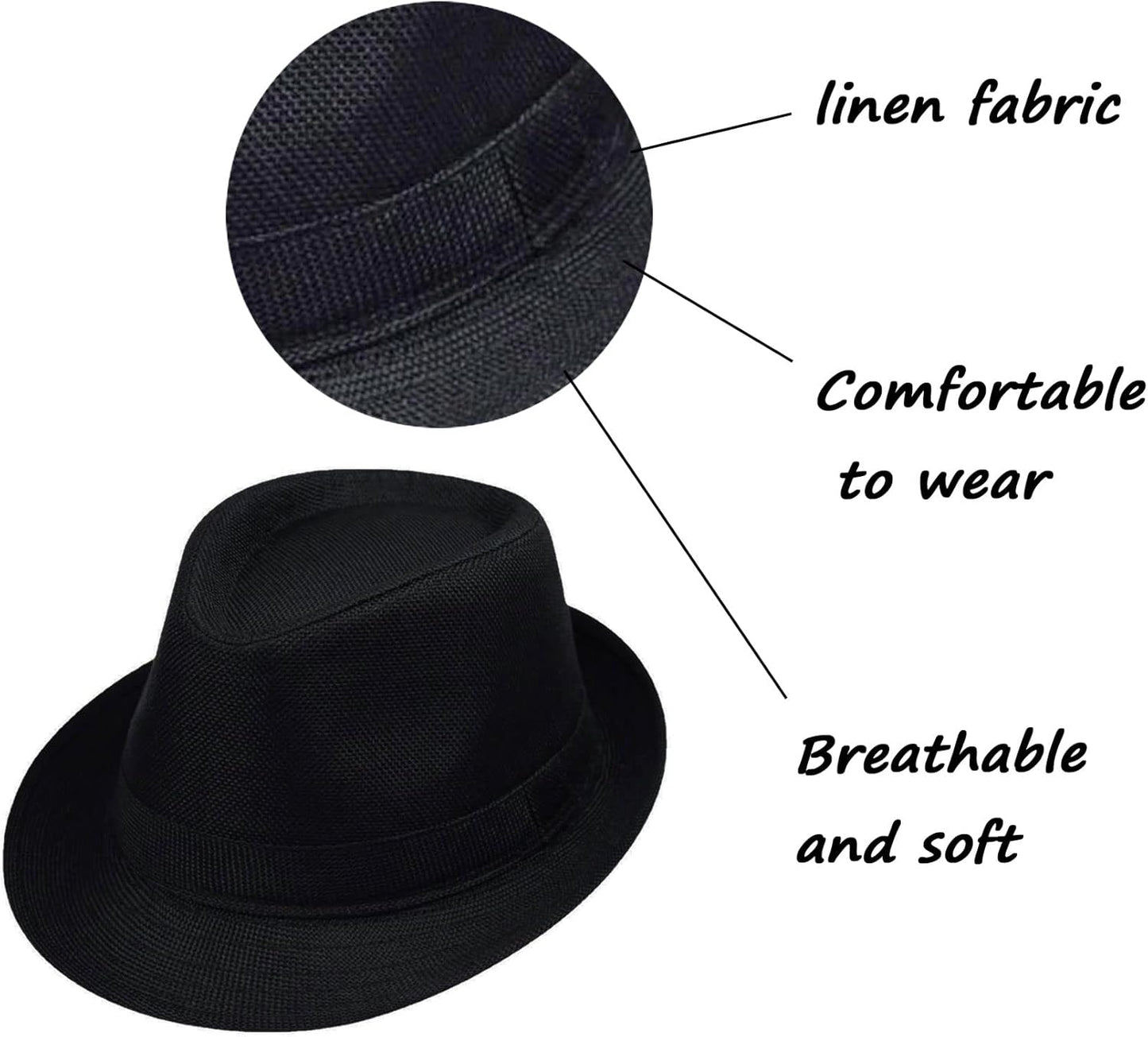1920s Men Fedora Hat Cap for Men,Manhattan Hat for 1920s Mens Gatsby Costume Accessories V1258-DP02-B-2120