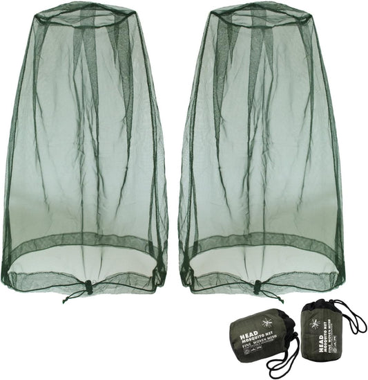 Mosquito Head Net Mesh, Face Neck Fly Netting Hood from Bugs Gnats Noseeums Screen Net for Any Outdoor Lover- V1258-DP02-B-2127