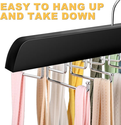 Tank Top Hanger with Premium Wood, 24 Large Capacity, Space Saving,360 Degree Rotating, Foldable Metal Hooks, V1258-DP02-B-2132