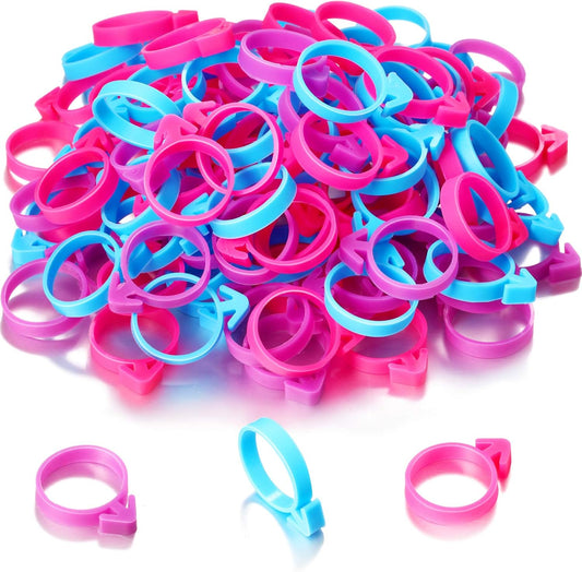 120 Pieces Icing Bag Ties Silicone Decoration Piping Bag Ties for Cupcakes Cookies and Pastry(Rosy, Blue, V1258-DP02-B-216