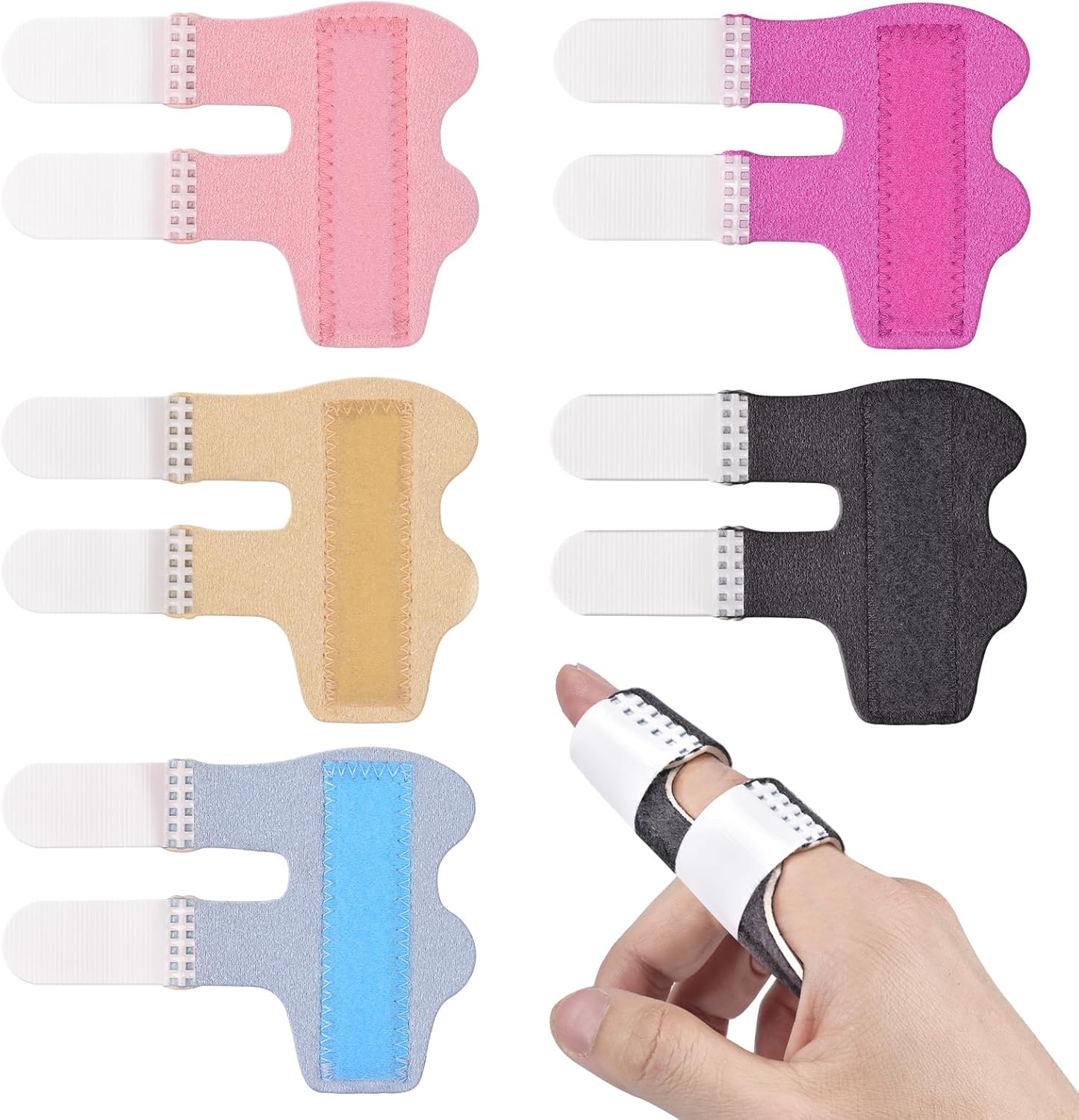 Finger Splint, 5pcs Color Finger Brace Support Stabilizer for Index, Middle, Ring Fingers Straightening V1258-DP02-B-2164
