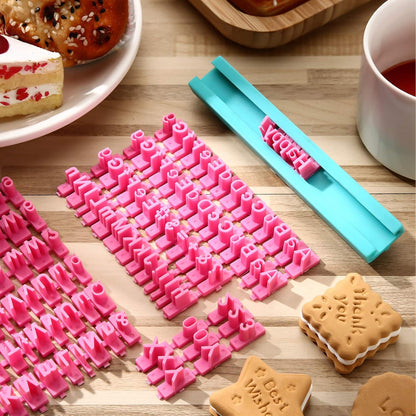 225 Pcs Cookie Letter Number Stamp Set Fondant Clay Biscuit Baking DIY Mini Tool Decorations Alphabet Number V1258-DP02-B-217