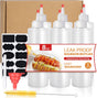 Squeeze Bottles, 8oz Plastic Condiment Squeeze Bottles with Labels & Funnels & Brusher for Liquids Sauces V1258-DP02-B-2172
