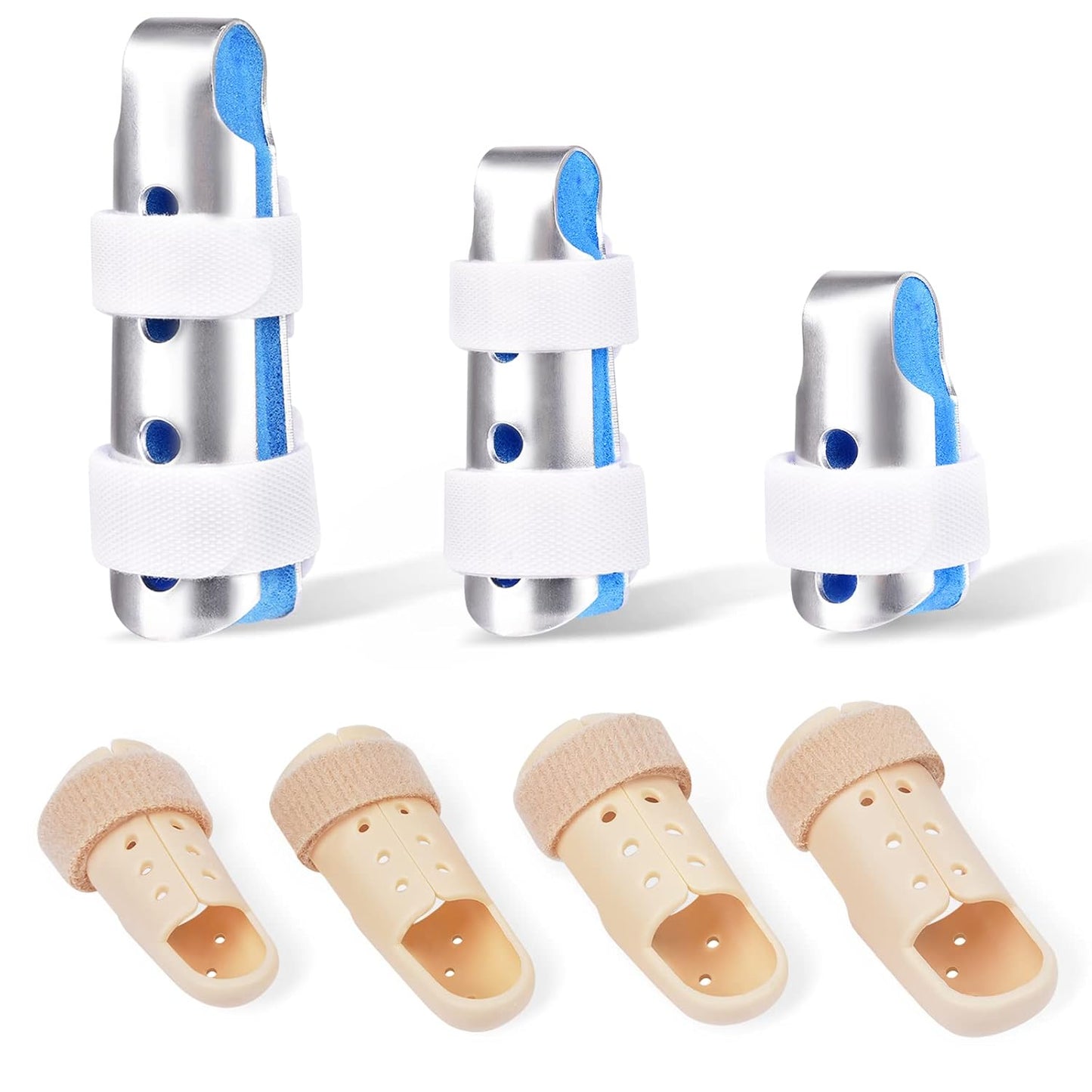 Finger Splint, 7PCS Finger Support Brace Stabilizer for Broken Straightening Arthritis Knuckle V1258-DP02-B-2173