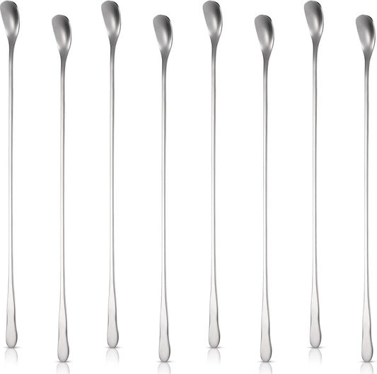 8 Pieces Stainless Steel Coffee Stirring Spoons 7.8 Inch Reusable Coffee Stirrers Long Handle Bar Cocktail V1258-DP02-B-218