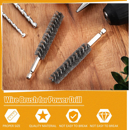 Bore Brush Bristles Wire Brush for Power Drill Cleaning Wire with Hex Shank Handle for Power Drill Cleaning(5 V1258-DP02-B-219