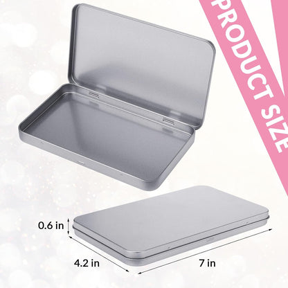 2 Pack Rectangular Metal Tin Box with Lid Metal Hinged Lid Tin Empty Box Container Storage for Watercolor V1258-DP02-B-220
