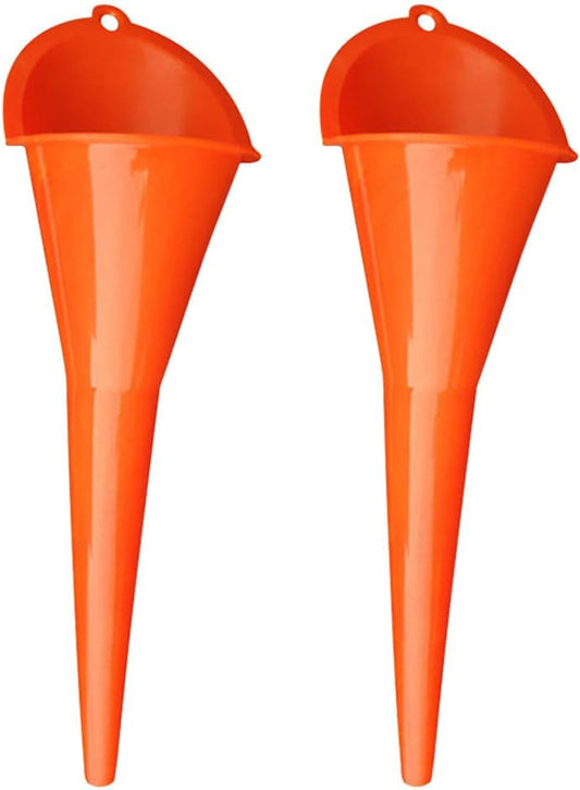 2PCS Long Neck Oil Funnels, Multi-Purpose Spill Saver Funnel, Plastic Funnel for Filling Automotive Oils V1258-DP02-B-2210