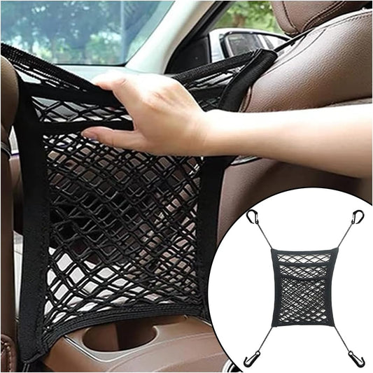 Universal Car 3-Layer Mesh Organizer Bag, Auto Seat Back Pocket Stretch Net Storage, SUV V1258-DP02-B-2218