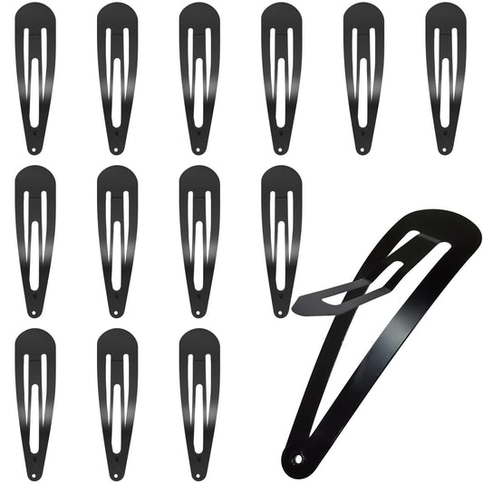 30 Pcs Snap Hair Clips, 3.1 Inch Big Size Barrettes Women No Slip Metal Snap Hair Clips Large Hair Pins(Black) V1258-DP02-B-2239