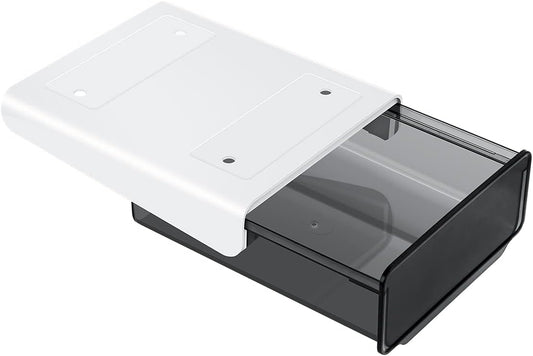 1 Pcs Under Desk Drawer, Under Table Hidden Organizer, Plastic Self-adhesive Slide out Under Desk Storage V1258-DP02-B-2242