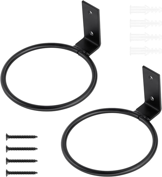 2 Pack Flower Pot Holder Plant Holder Ring Wall Flower Pot Holder Ring for Wall Mount, Metal Planter Hooks V1258-DP02-B-2250