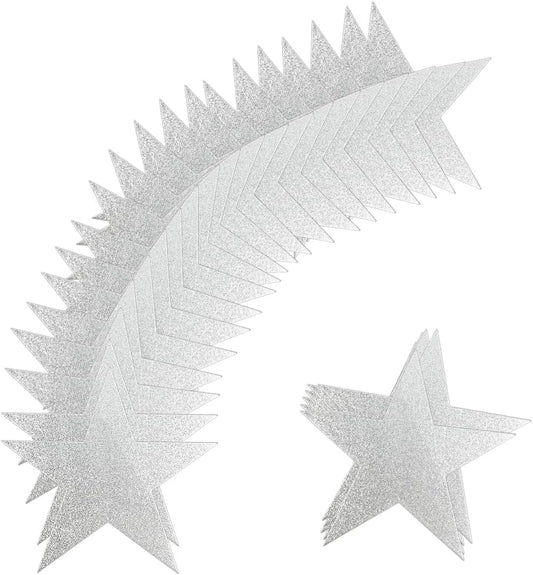 60 Pcs Glitter Star Cutouts Paper Double Printed Paper Star Decorations, 6 Inch Stars Decoration for Wedding V1258-DP02-B-2256