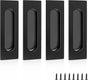 Black Sliding Closet Door Handles Recessed Finger Flush Pulls Stainless Steel Handles Closet Door Pulls(4 V1258-DP02-B-2263