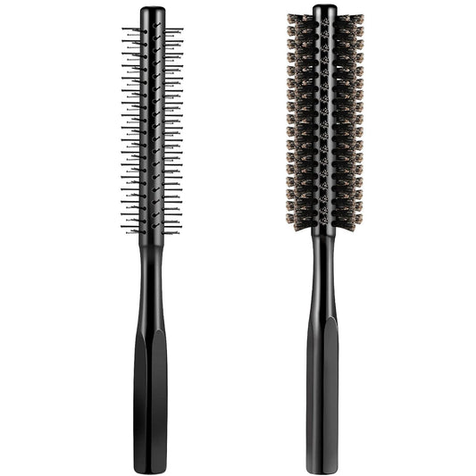 2 Pieces Thick Round Hair Comb Bristle Blow Drying Hairbrush Small Brush Short Hair Massage Comb Head Massage V1258-DP02-B-230
