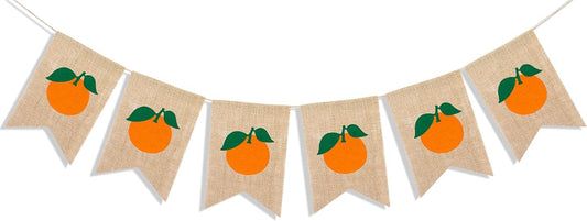 Orange Banner for Little Cutie Baby Shower Decorations Garland Orange Clementine Theme Birthday Party V1258-DP02-B-2303