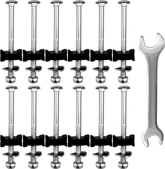 12 Pcs Trampoline Screws and Bolts, M6 X 80mm Trampoline Screws Replacement for Legs-Simple Repair Your V1258-DP02-B-2325