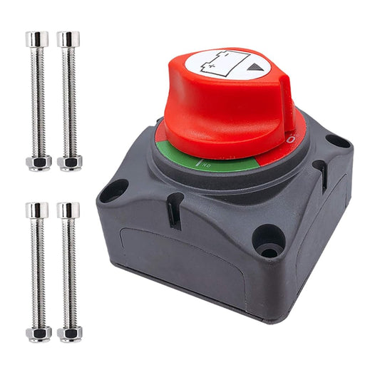 Battery Disconnect Switch 12V - 48V, Marine Battery Switch Disconnect Power Cut Shut Off for Car, Vehicle, RV V1258-DP02-B-2327