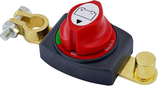 Top Post Battery Disconnect Switch 12V - 48V, Marine Battery Switch Disconnect Power Cut Shut Off for Car, RV V1258-DP02-B-2328