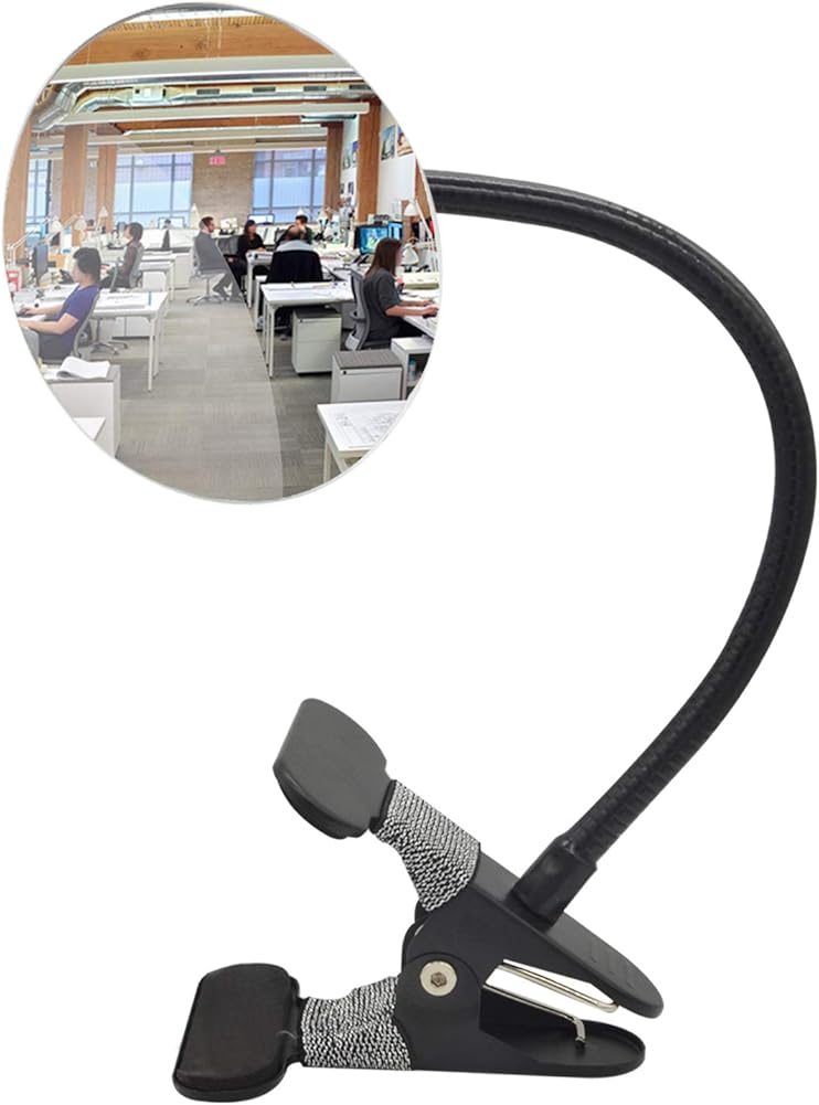 Clip On Security Mirror, Convex Cubicle Mirror for Personal Safety and Security Desk Rear View Monitors or V1258-DP02-B-2330